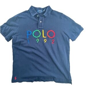 $138 Polo Ralph‎ Lauren Classic Fit Polo Shirt Blue Mens M Colorful Preppy Retro